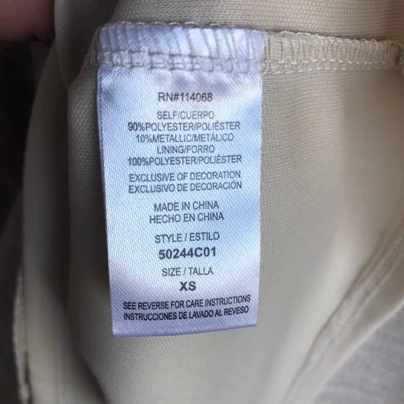 SPIRIT OF GRACE Elegant Gold Cream Women Dress.Shimmer N.W.T. Size XS. Waist Tie - Picture 7 of 13